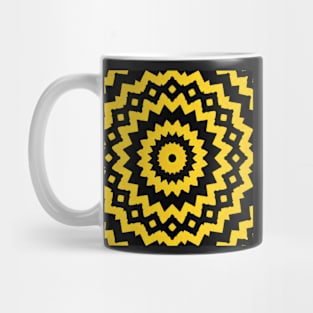 HIGHLY Visible Yellow and Black Line Kaleidoscope pattern (Seamless) 11 Mug